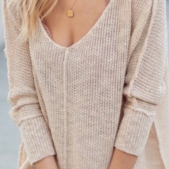 Soft V-Neck Lux sweater NATURAL - Picture 3 of 5